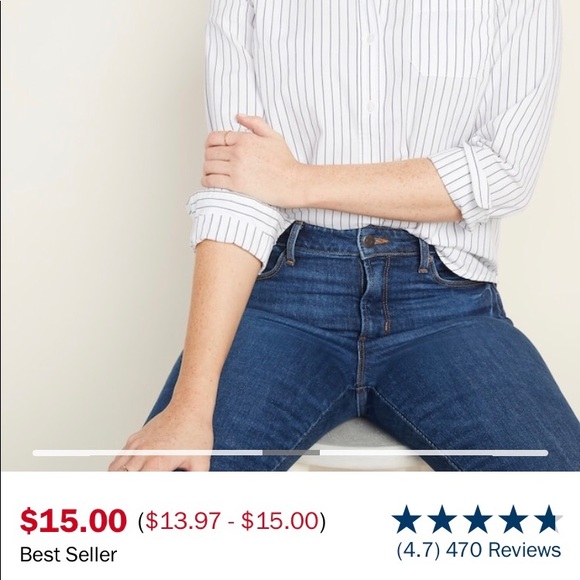 NWT Women’s Old Navy The Classic Shirt size XS - Picture 4 of 7